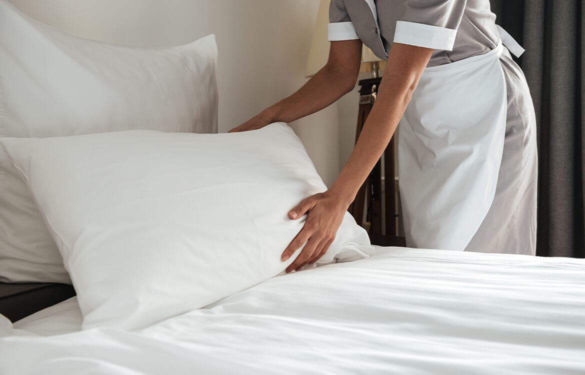 Professional cleaning in hotel